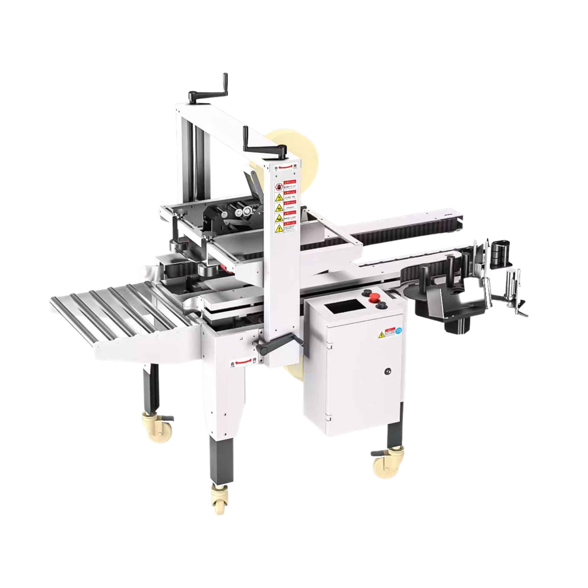 E-commerce Semi-Auto Carton Sealer With Labeling Machine
